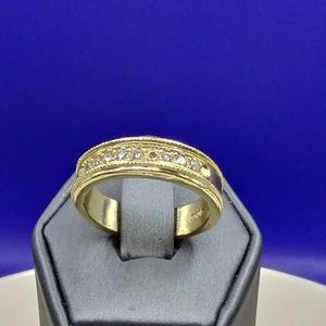 Gold Tone over 925 Men's Band Ring